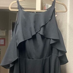 Cold shoulder little black dress